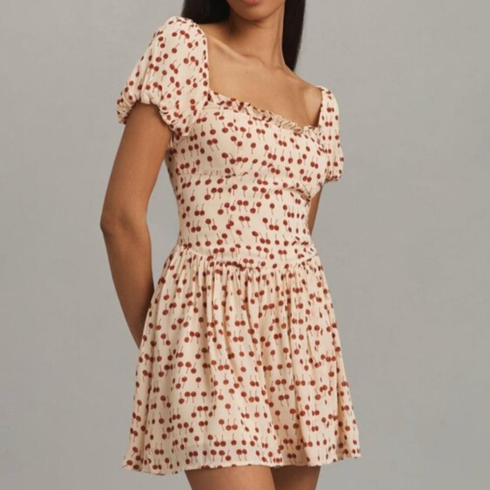 Reformation Davonne Mini Dress Sz6 Cherry Pudding Causal Party Summer - Picture 3 of 10